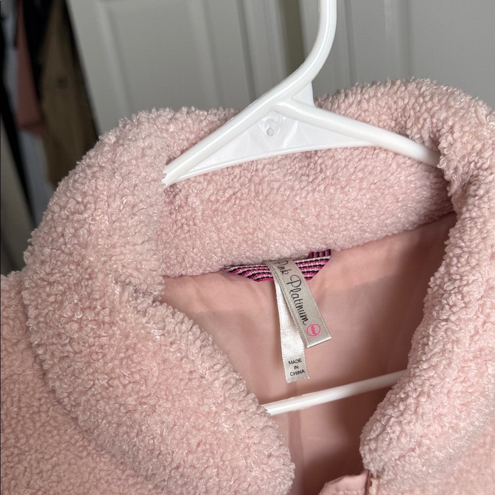Pink Platinum Blush Sherpa Coat - Picture 2 of 2